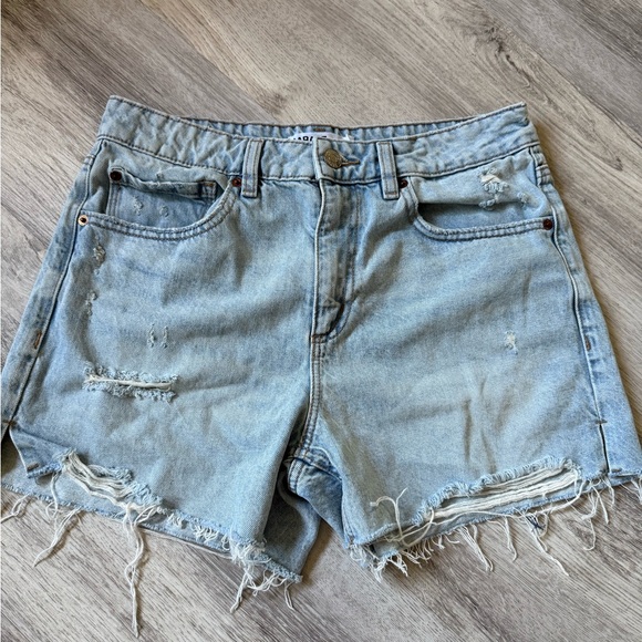 Garage Light Blue Distressed Jean Shorts - Picture 1 of 2